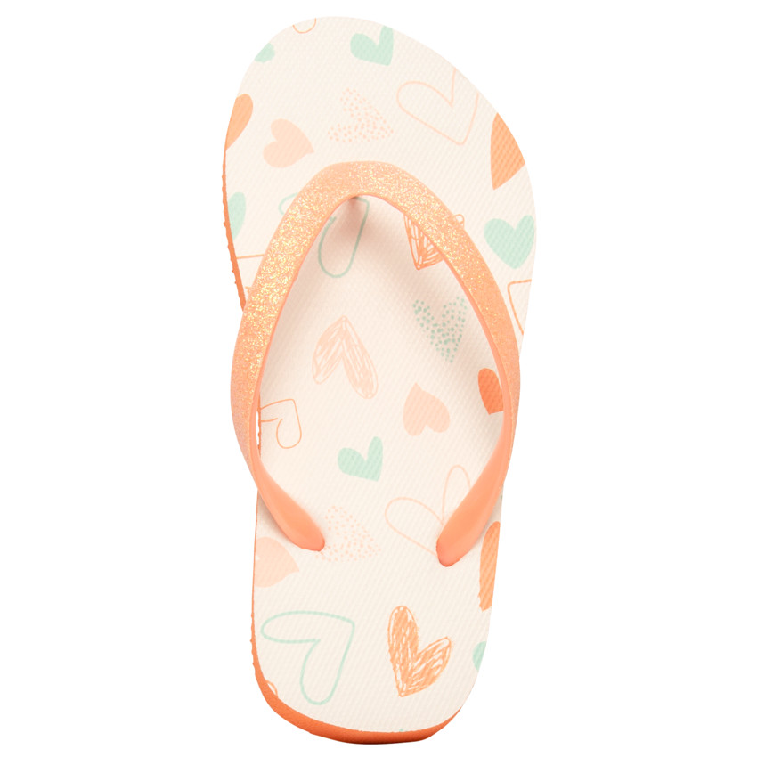 Σαγιονάρες με glitter print καρδιές για κορίτσι με λουράκι ανάλογα με την ηλικία 