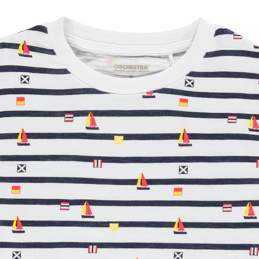 Σετ πλάζ t-shirt ριγέ + Σορτς για αγόρι 