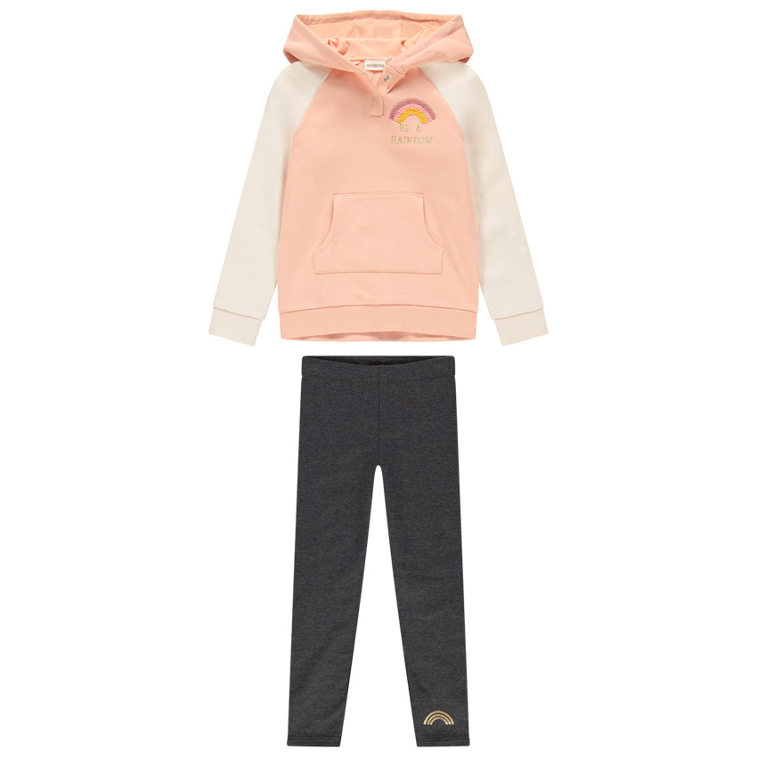 Jogging en molleton avec sweat motif arc-en-ciel et legging chiné  Additional Jogging en molleton avec sweat motif arc-en-ciel et legging chiné