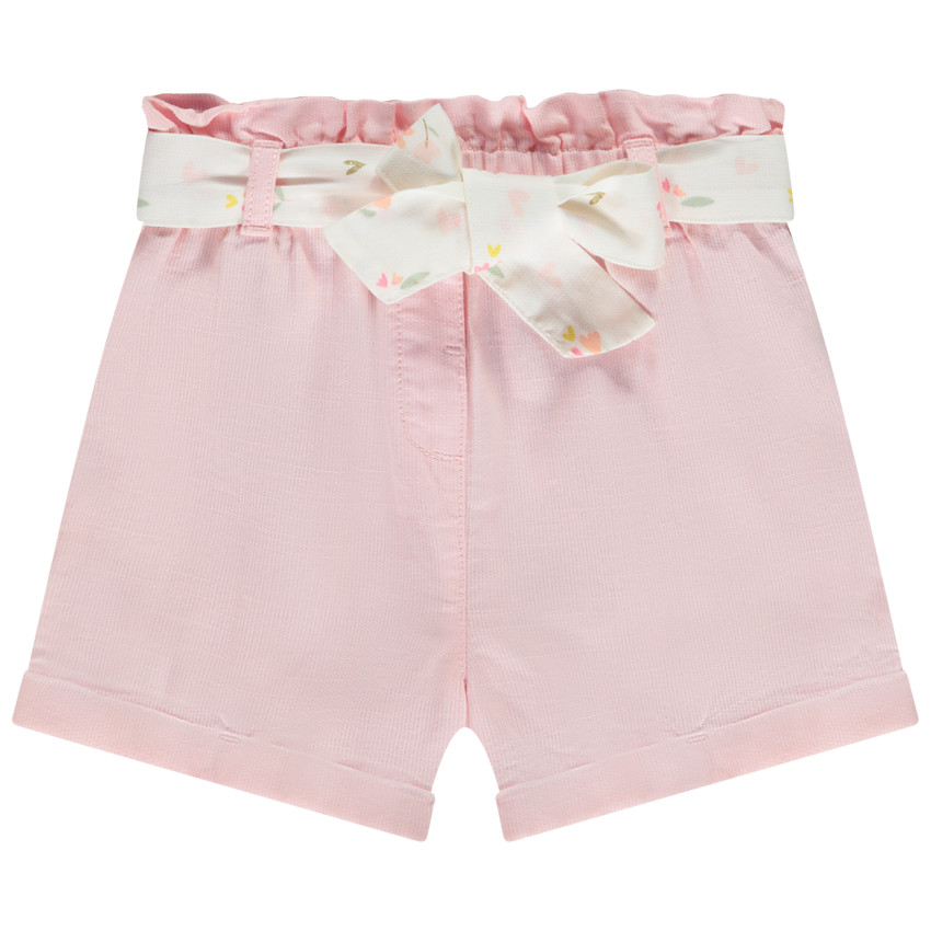 Σορτς από υφασμάτινο με ζώνη για bebe κορίτσι 