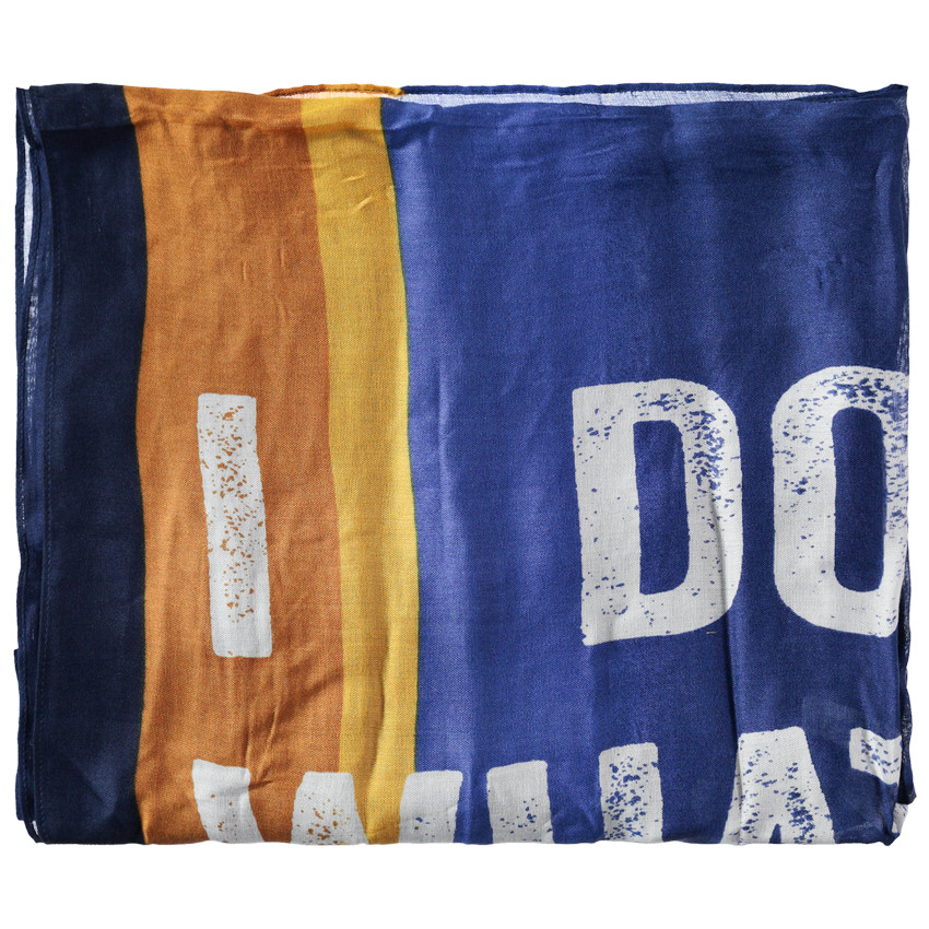 Φουλάρι από βουάλ βισκόζης με τυπωμένες φράσεις 