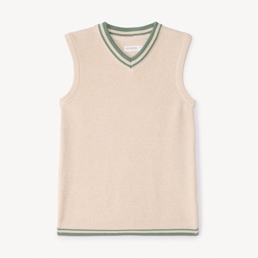 Μάλλινο γιλέκο μονόχρωμο για αγόρι. 