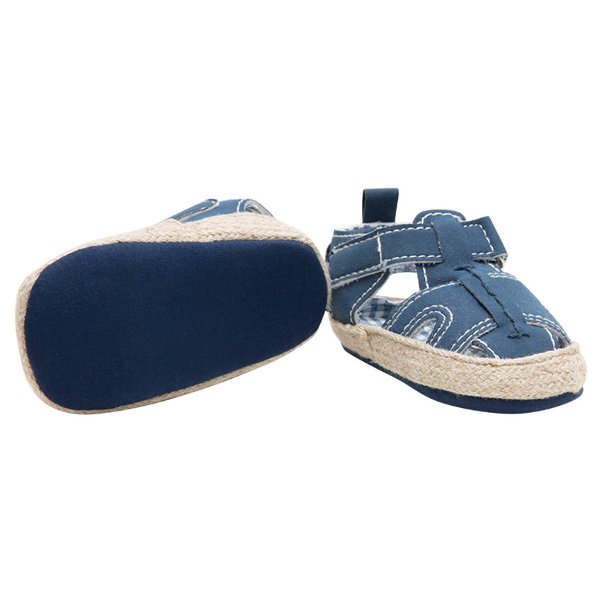 Μαλακά πέδιλα με καρό επένδυση και σόλα με όψη ψάθας 