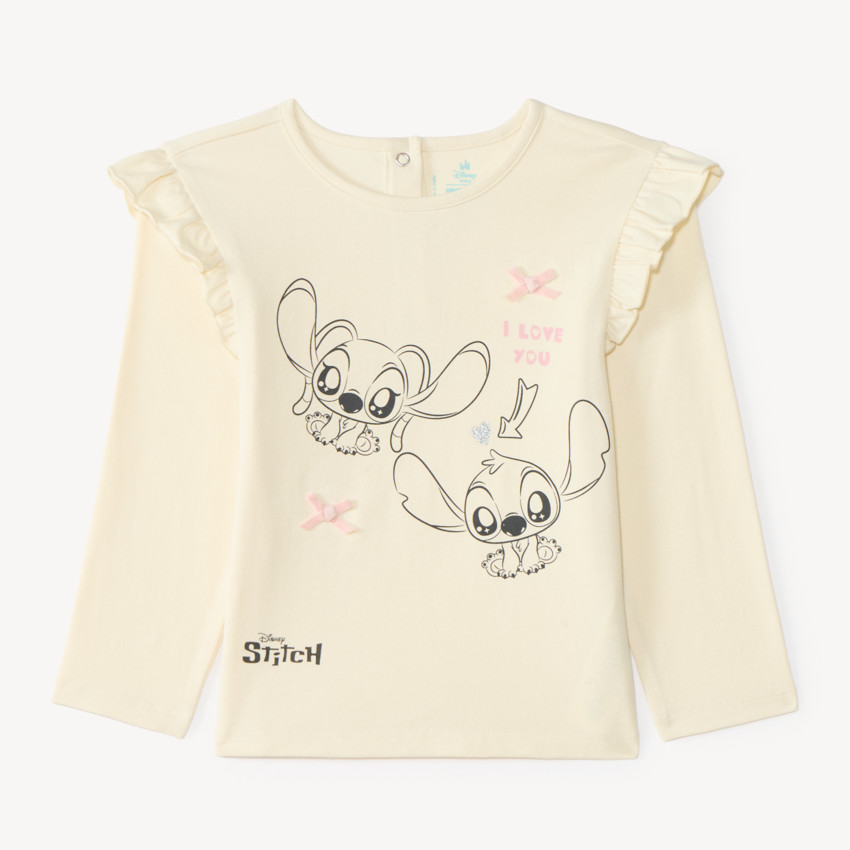 T-shirt à manches longues pour bébé fille avec imprimé Stitch et Angel 