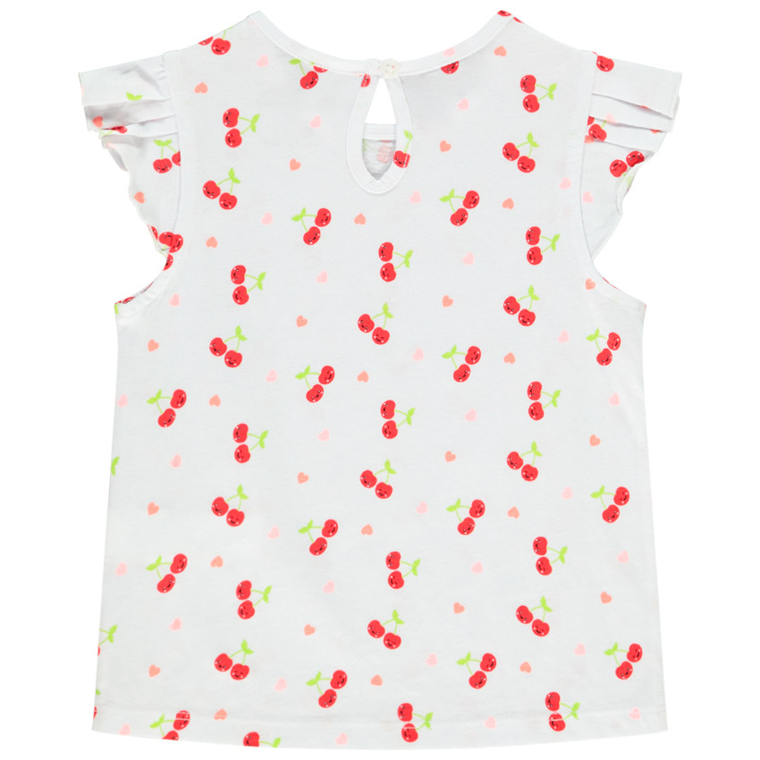 Σετ από 2 t-shirt κοντομάνικα με βολάν για bebe κορίτσι 