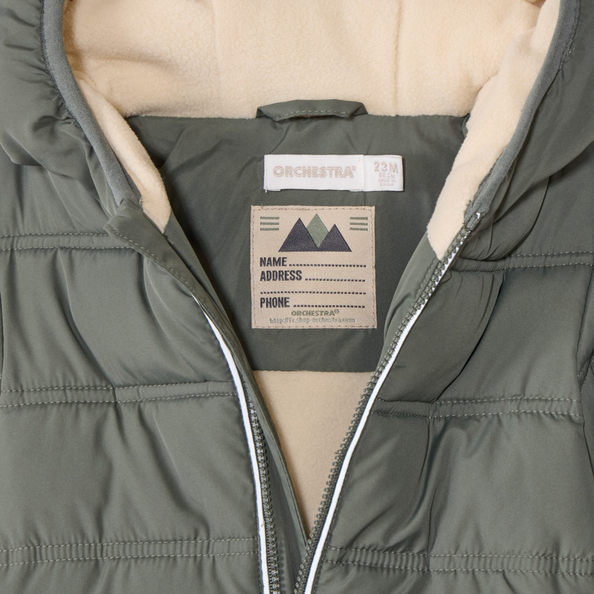 Μπουφάν με κουκούλα και επένδυση micropolaire για μωρό αγόρι 