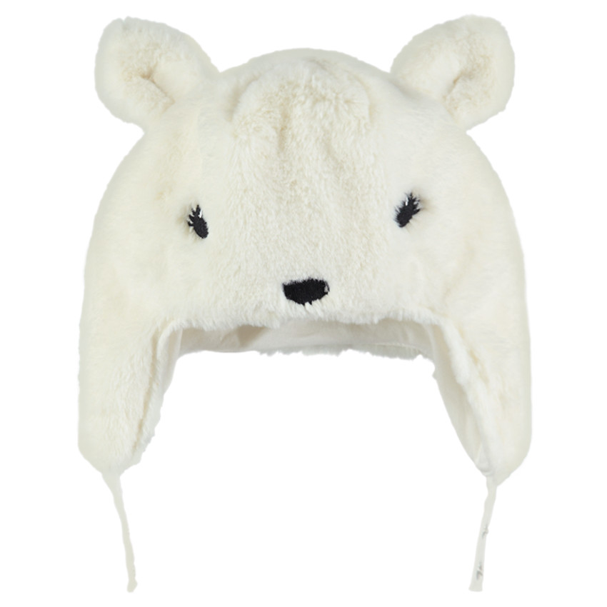 Καπέλο από sherpa με επένδυση ζέρσεϊ και ανάγλυφα αυτάκια 