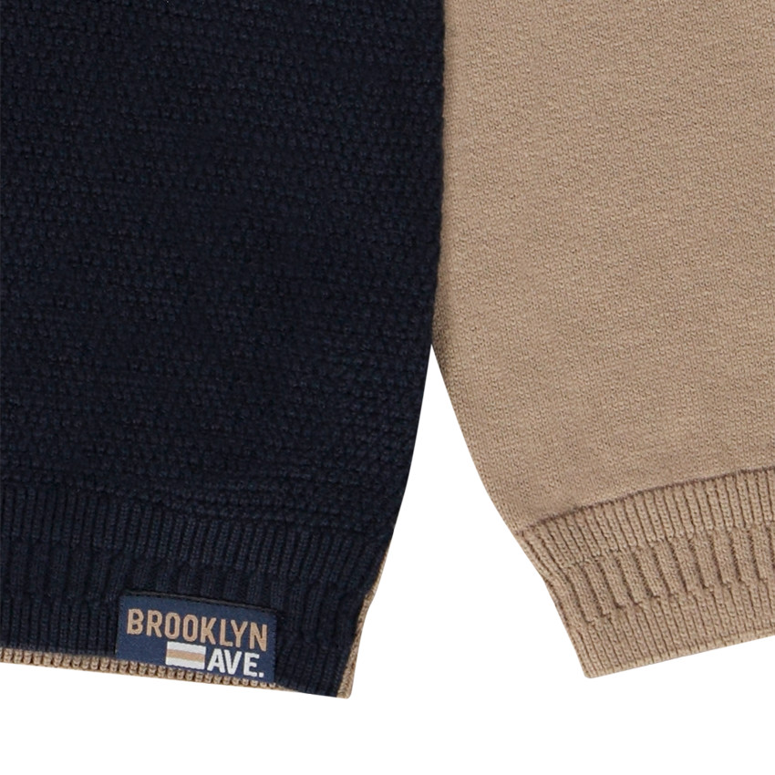 Pull en tricot fantaisie effet colorblock pour garçon 