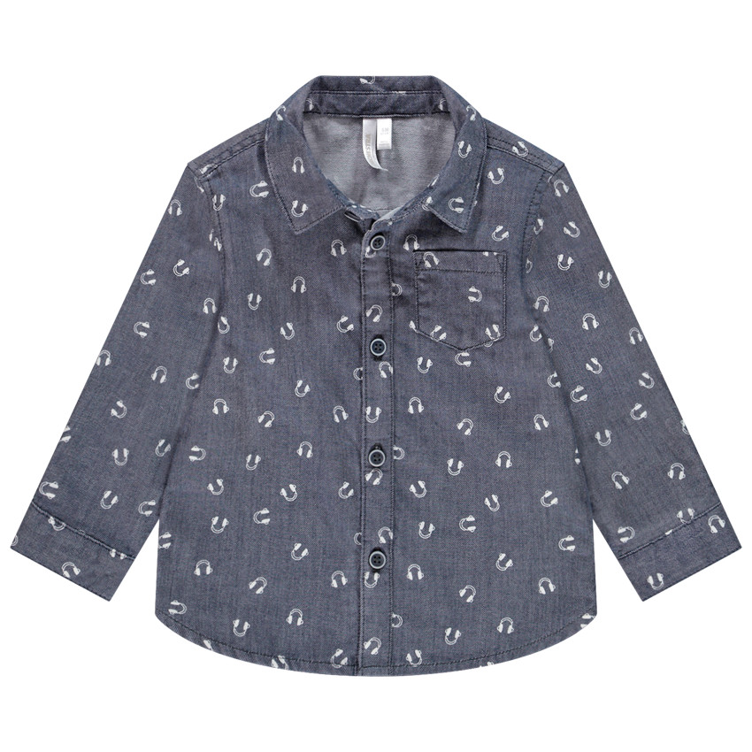 Πουκάμισο μακρυμάνικο για bebe αγόρι με σχέδιο 