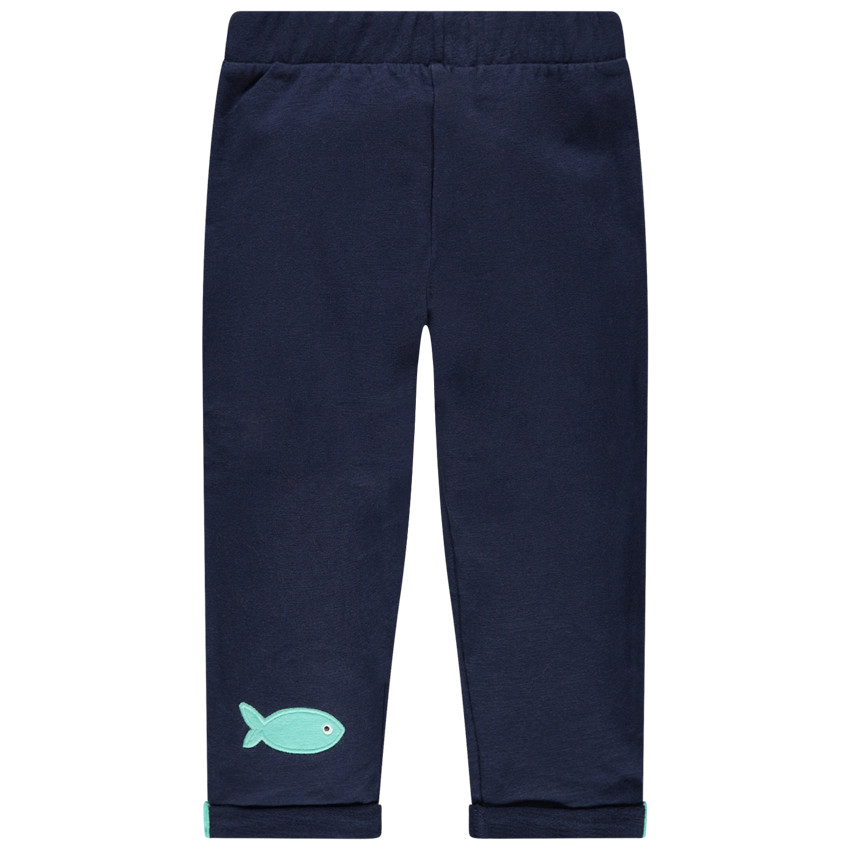 Παντελόνι από βιολογικό βαμβάκι με απλικέ ψαράκι 