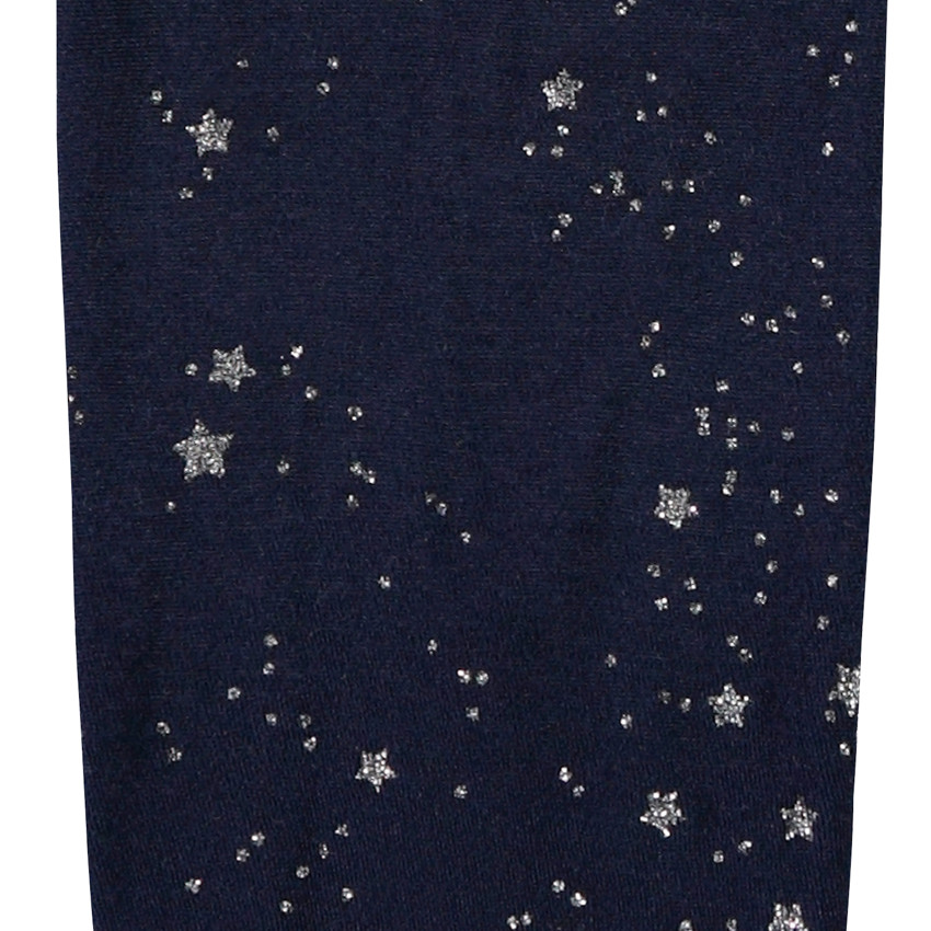 Καλσόν φαντασίας με αστερία σε ασημί για κορίτσι 