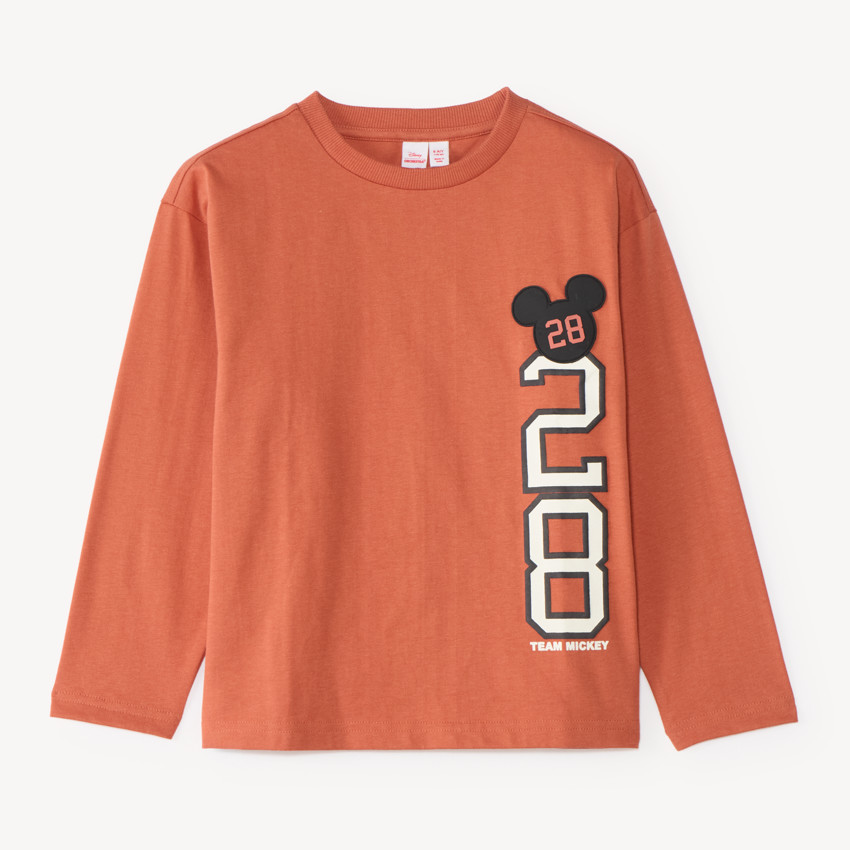 T-shirt αγοριού με μακριά μανίκια και ραφή Mickey Disney 