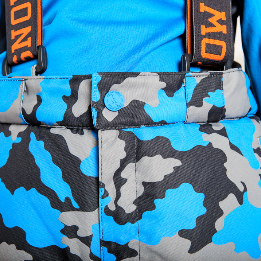 Pantalon de ski imprimé camouflage à bretelles amovibles pour garçon  