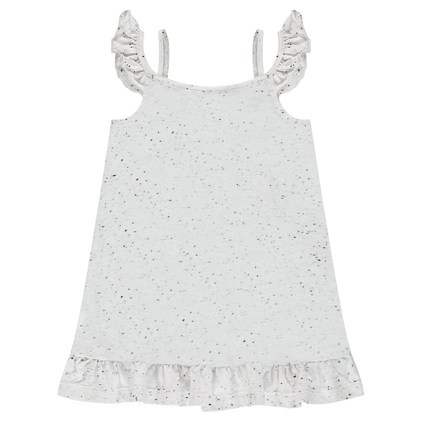 Τουνίκ από ύφασμα με κηλίδες στην ύφανση με τυπωμένη φράση και πον-πον μπροστά 