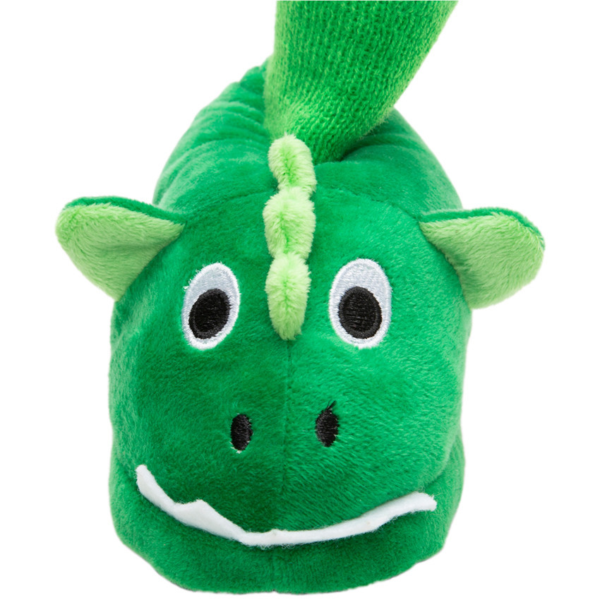 Chaussons peluche dinosaure à détails brodés  
