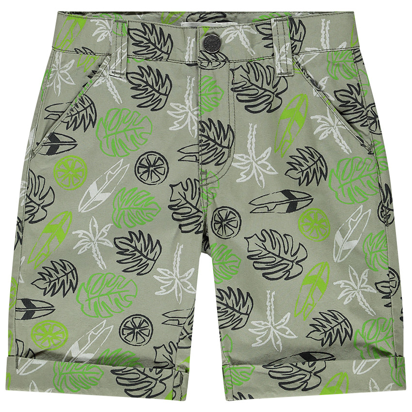 Bermuda court imprimé feuilles/palmiers pour garçon 