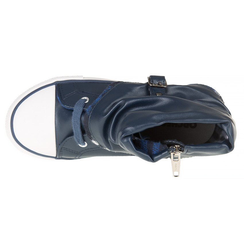 Μποτάκια με αναδιπλούμενο μέρος, φερμουάρ, κορδόνια και αγκράφα 