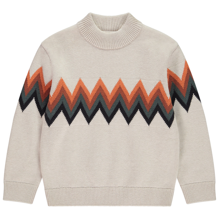Πουλόβερ ζιβάγκο με σχέδιο σε jacquard για αγόρι 