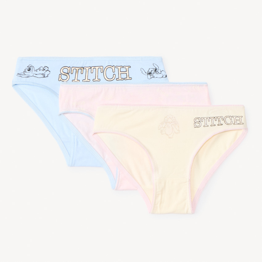 Lot de 3 culottes fantaisie Stitch Disney pour fille 