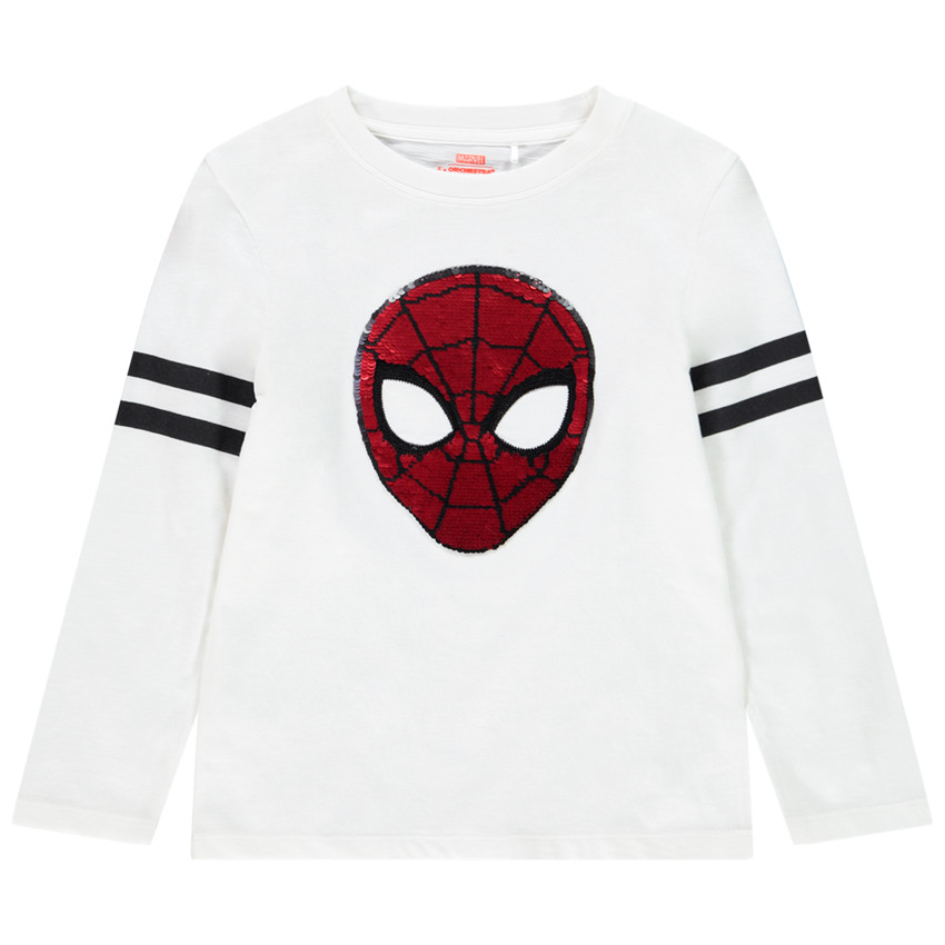 T-shirt μακρυμάνικο με σχέδιο Spiderman με παγιέτες για αγόρι 