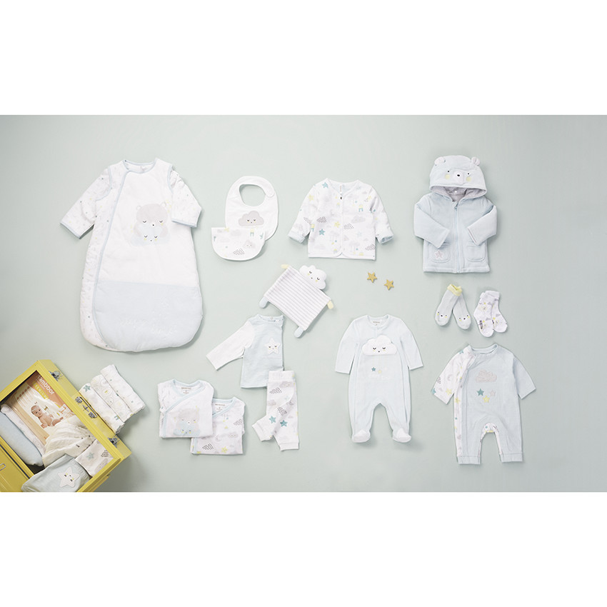 Ζακέτα διπλής όψης από βιολογικό βαμβάκι, μία πλευρά εμπριμέ / μία πλευρά μονόχρωμη 