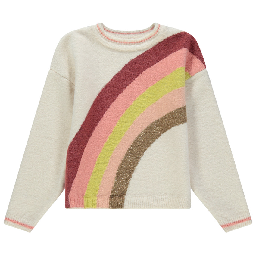 Pull en tricot motif arc-en-ciel brillant en jacquard   Additional Pull en tricot motif arc-en-ciel brillant en jacquard