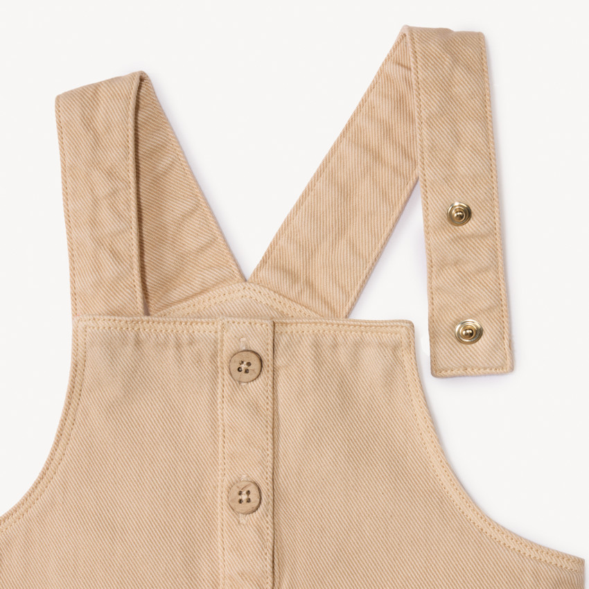 Σαλοπέτα μονόχρωμη από denim με τσέπες για bebe κορίτσι 