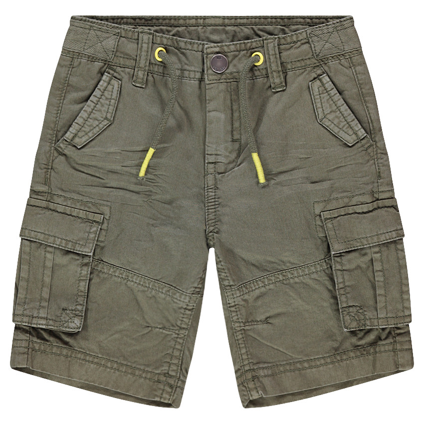 Βαμβακερή βερμούδα με νηματοβαφή και τσέπες  