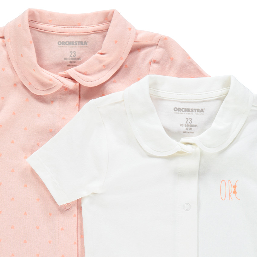 Σετ από 2 bodies κοντομάνικα Γιακάς Claudine 