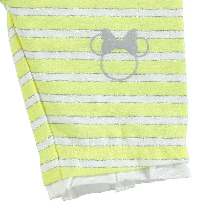 Σύνολο τουνίκ με στάμπα Μίνι και κοντό ριγέ κολάν 