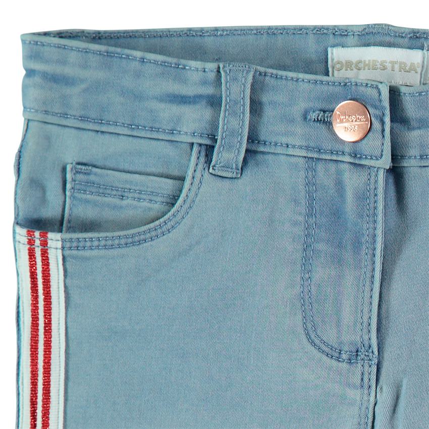 Slim τζιν με used όψη και μεταλλιζέ λωρίδες 