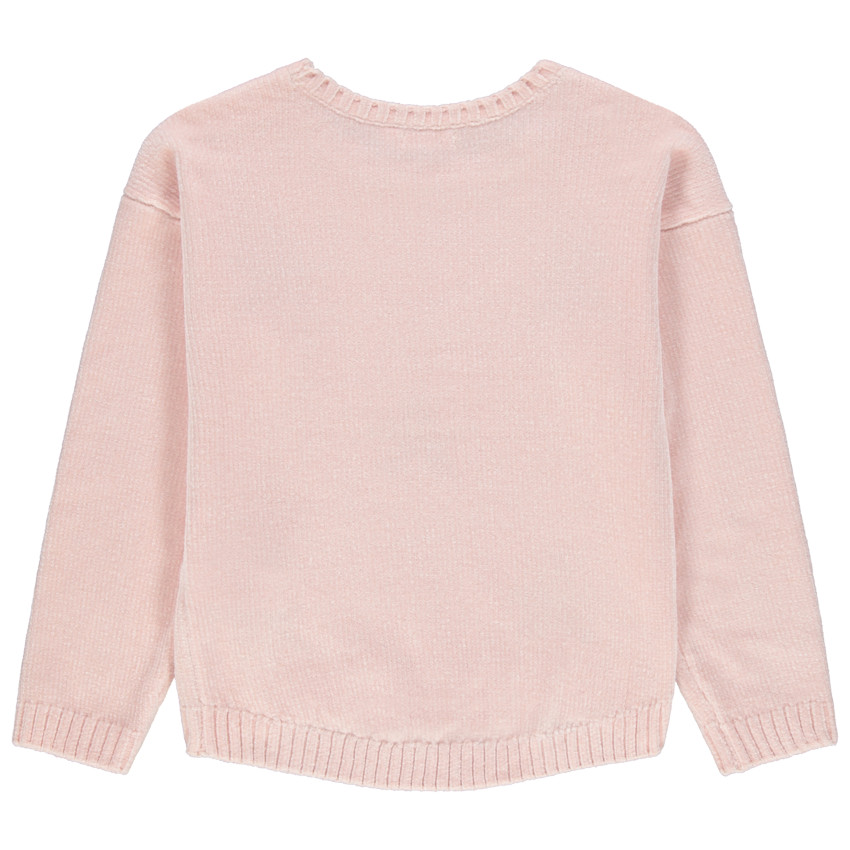 Σενίλ πλεκτό πουλόβερ με ζακάρ αστέρια 