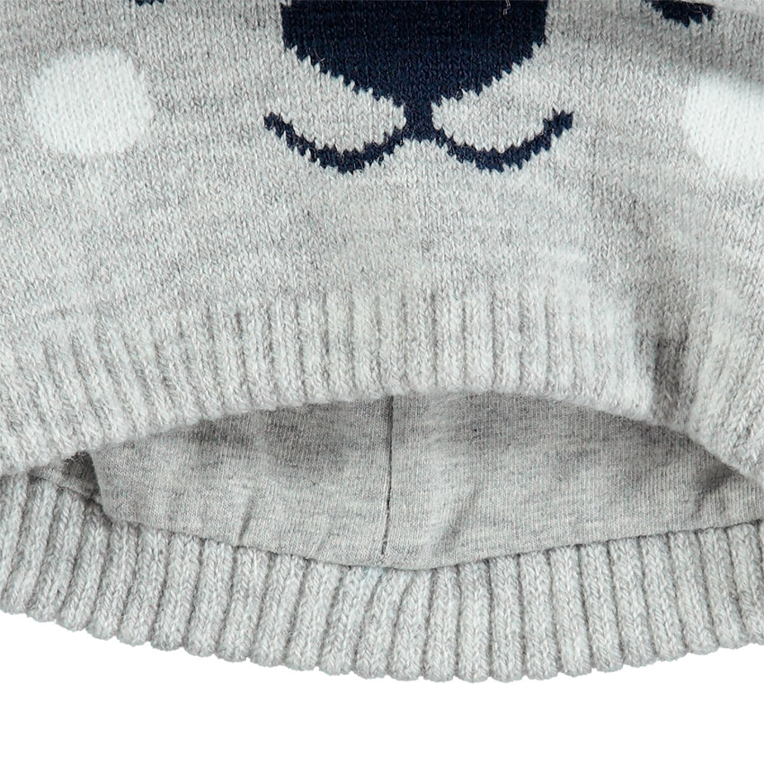 Πλεκτός σκούφος με σχέδιο τίγρη και ανάγλυφα αυτάκια 