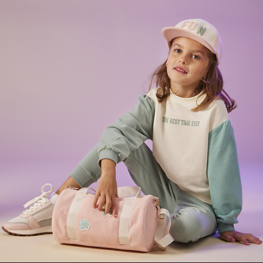 "Φούτερ με εφέ color block και κέντημα για κορίτσι"  Additional "Φούτερ με εφέ color block και κέντημα για κορίτσι"