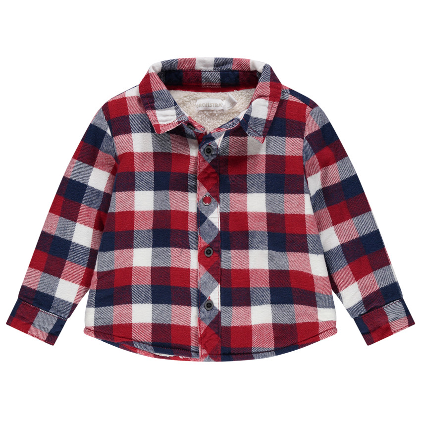 Φανελένιο καρό πουκάμισο με επένδυση από sherpa 