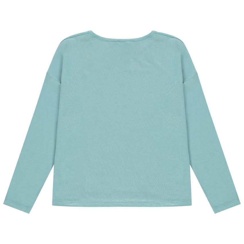 T-shirt manches longues uni print lunettes 