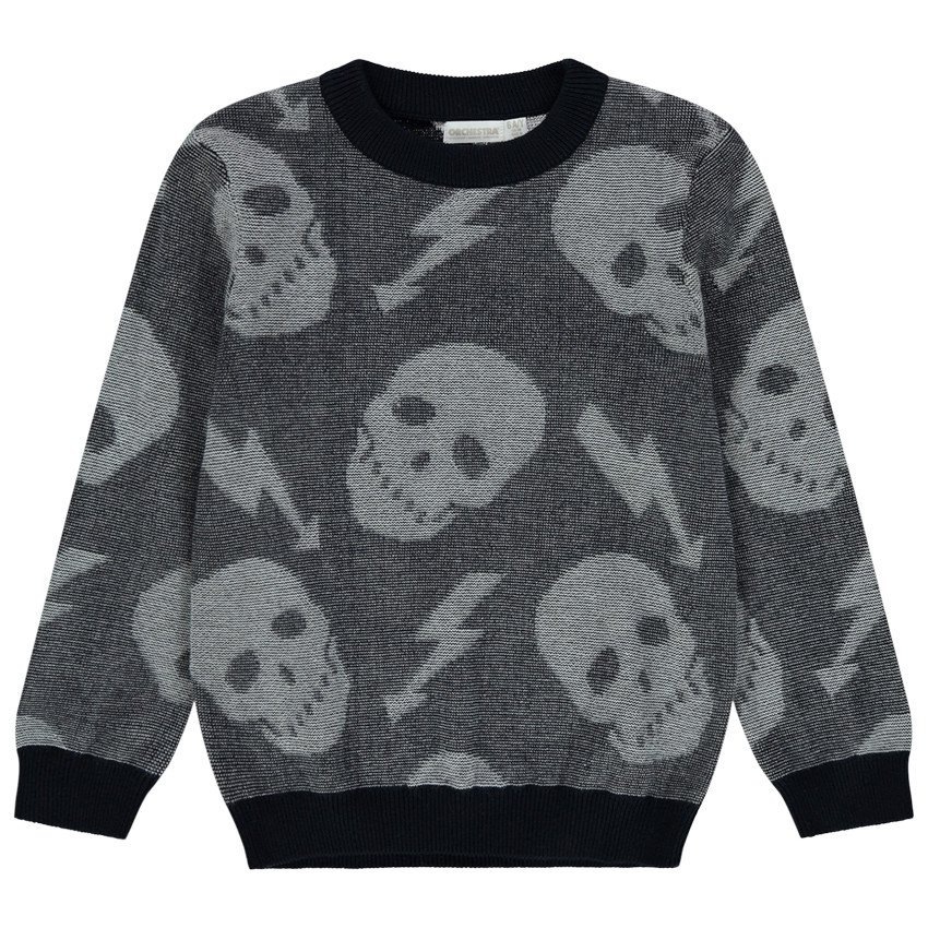 Pull en tricot à têtes de mort en jacquard 