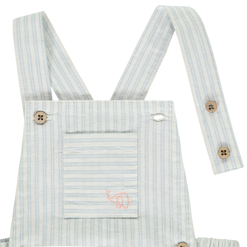 Σετ 2 τμχ. με ριγέ βαμβακερή μπαρμπούτα για bebe αγόρι 