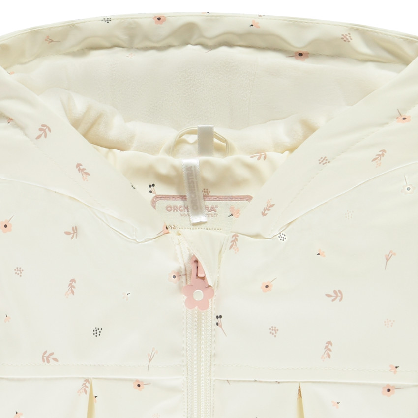 Παιδικό parka αδιάβροχο με λουλουδάτο σχέδιο για bebe κορίτσι 