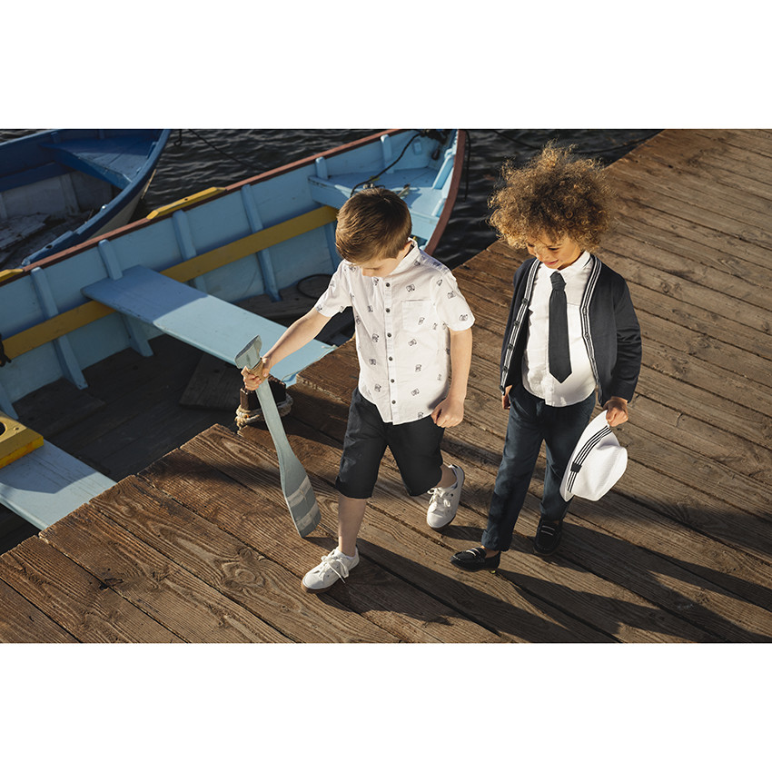 Πουκάμισο κοντομάνικο γιακάς mao για αγόρι 