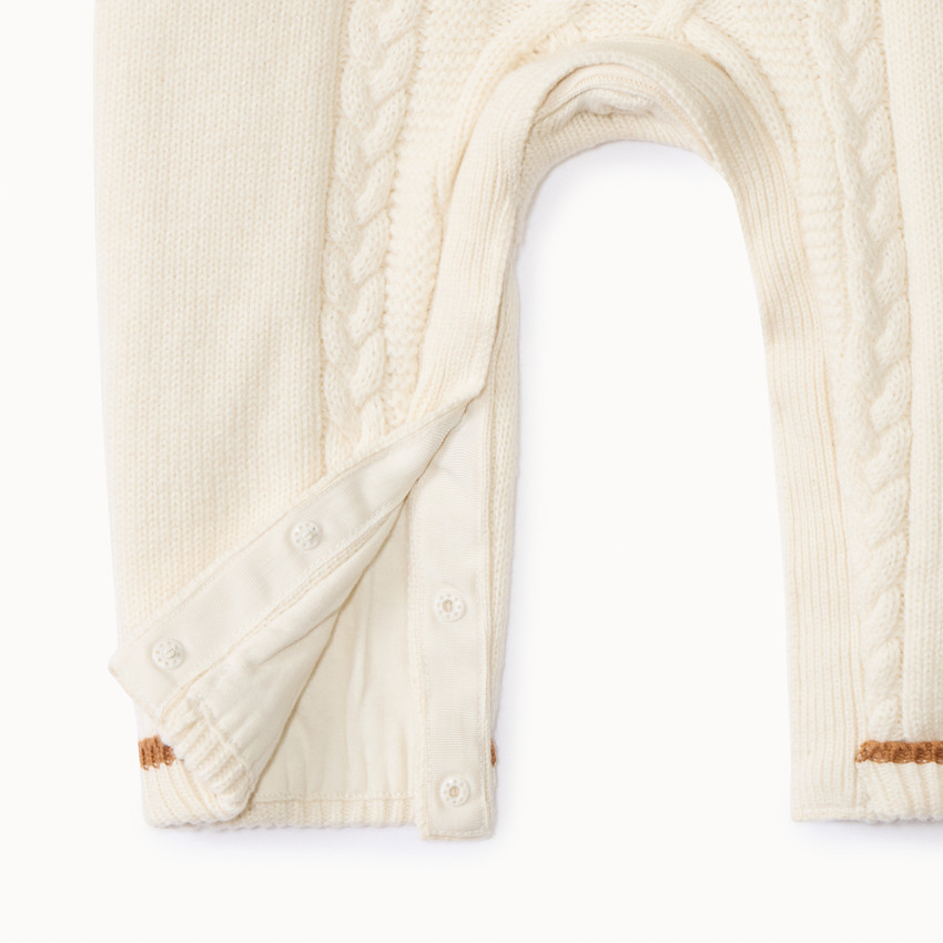 Combinaison longues en tricot torsadé pour bébé 