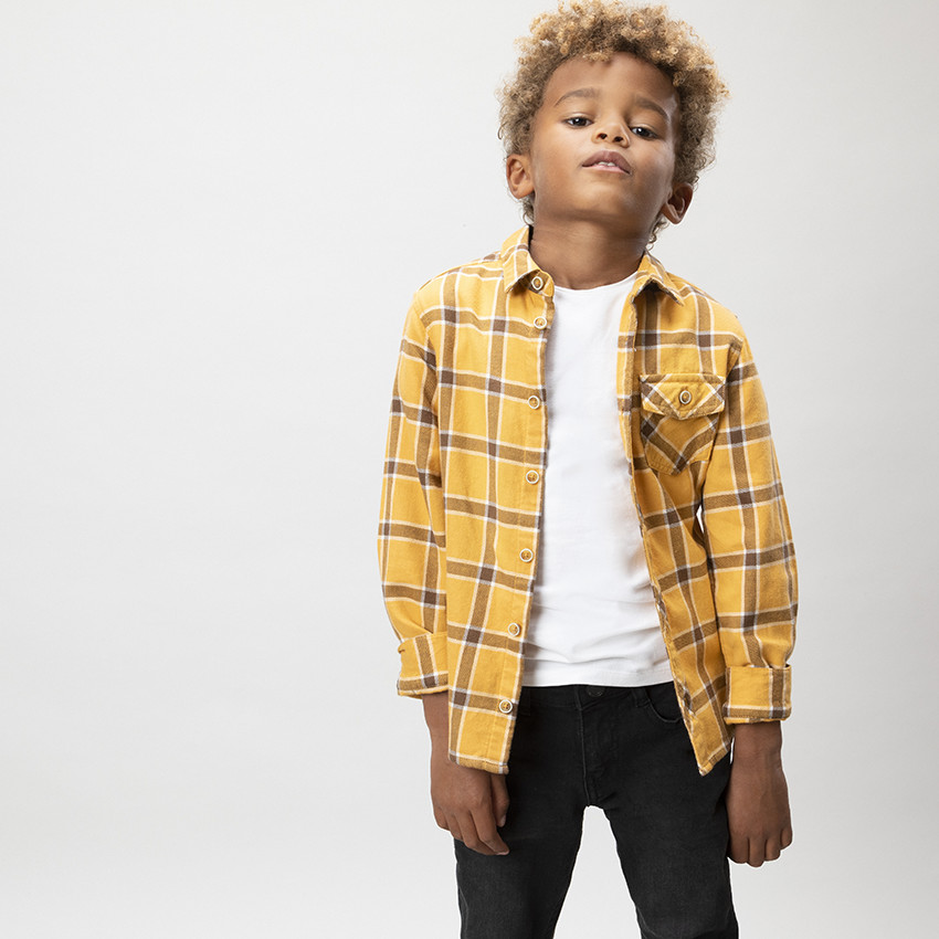 Πουκάμισο μακρυμάνικο φανελένιο καρό για αγόρι 