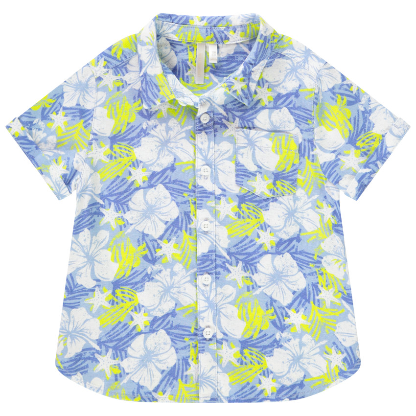 Chemise manches courtes imprimé fleuri pour bébé garçon 