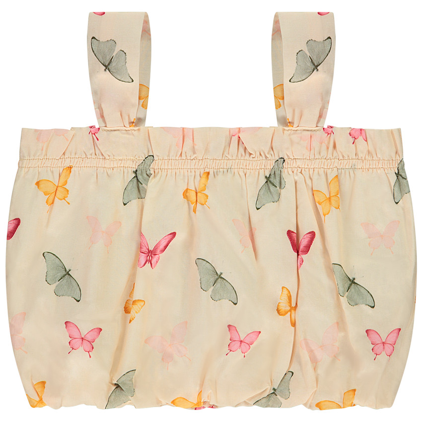 Κροπ τοπ effet boule με σχέδιο πεταλούδες για κορίτσι 