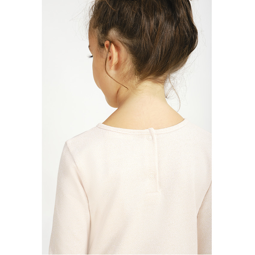 Robe bi-matière manches longues effet 2 en 1 pour fille Main Robe bi-matière manches longues effet 2 en 1 pour fille