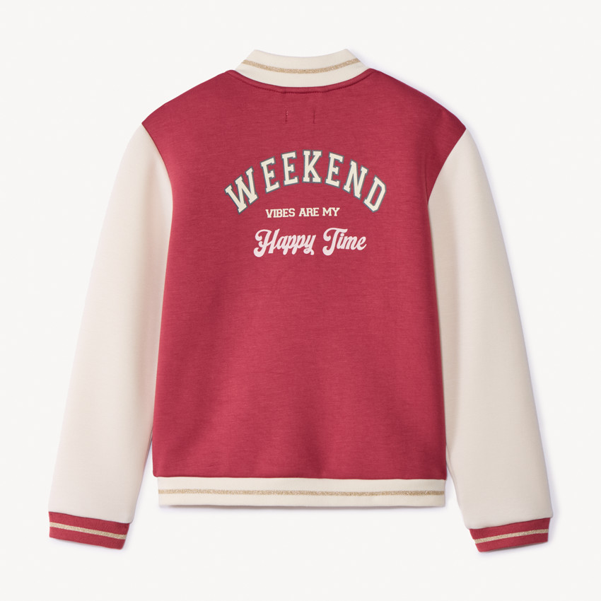 Gilet en molleton à col teddy effet colorblock pour fille 