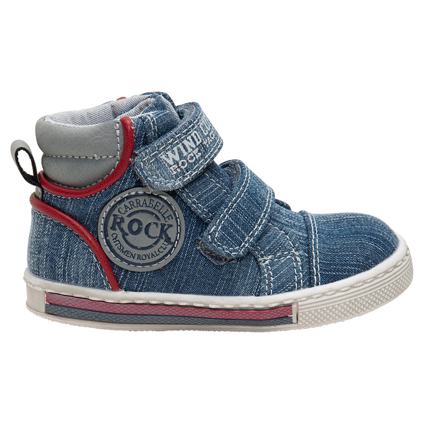 Μποτάκια από ντένιμ με σήμα και βέλκρο 