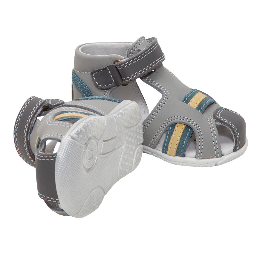 Δερμάτινα πέδιλα με φάσες σε αντίθεση 