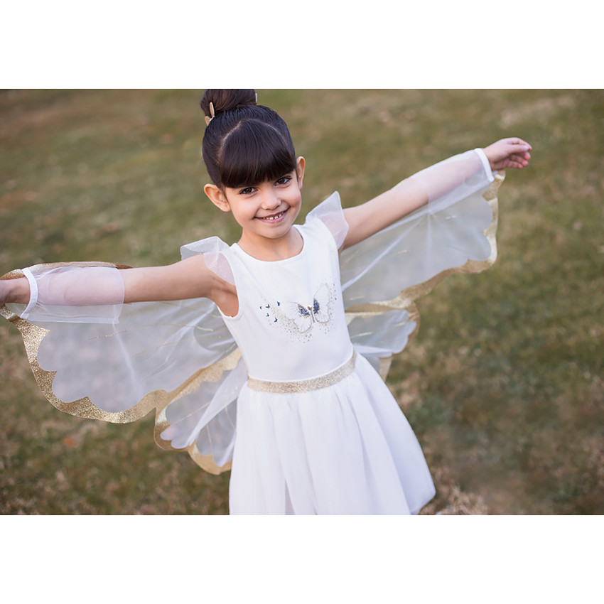 Robe de cérémonie en tulle + ailes de papillon pour fille 