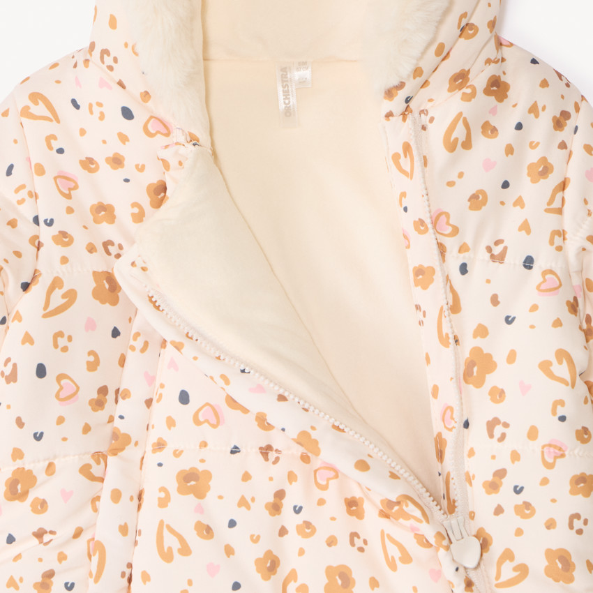 Combi-pilote imprimé fantaisie pour bébé fille avec finitions différentes selon l'âge 